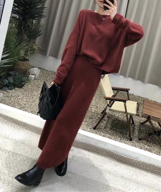 The Commuter Elegance | Two-Piece Sweater & Straight Skirt Set - Image 9