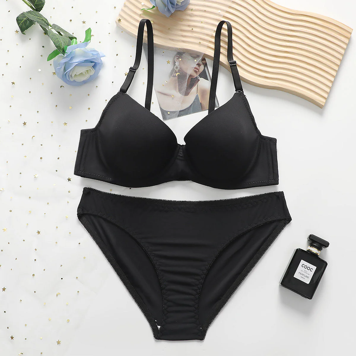 The Cotton Comfort | Solid Color Push-Up Underwire Bra & Panty Set - Image 6