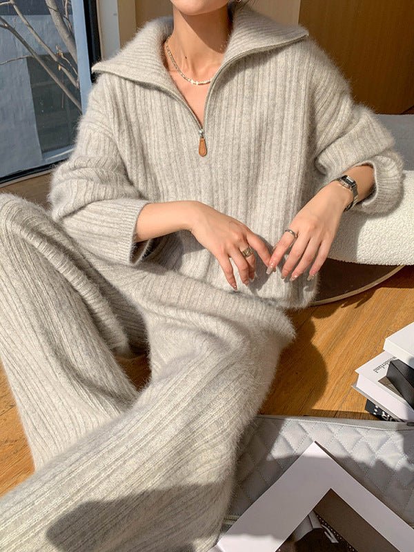 The Cozy Harmony | Women's Wool Blend Two-Piece Lounge Set - Image 6