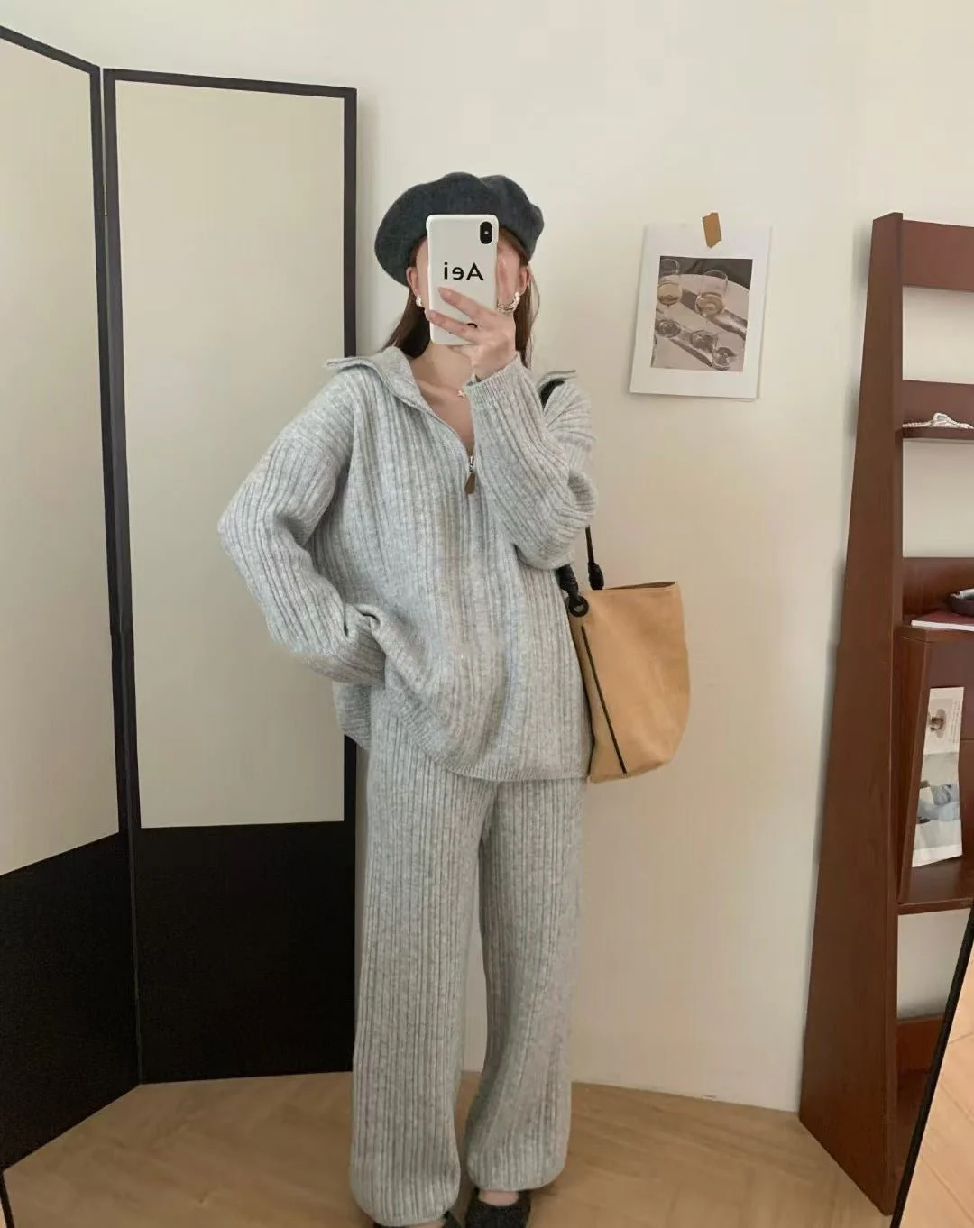 The Cozy Harmony | Women's Wool Blend Two-Piece Lounge Set - Image 7
