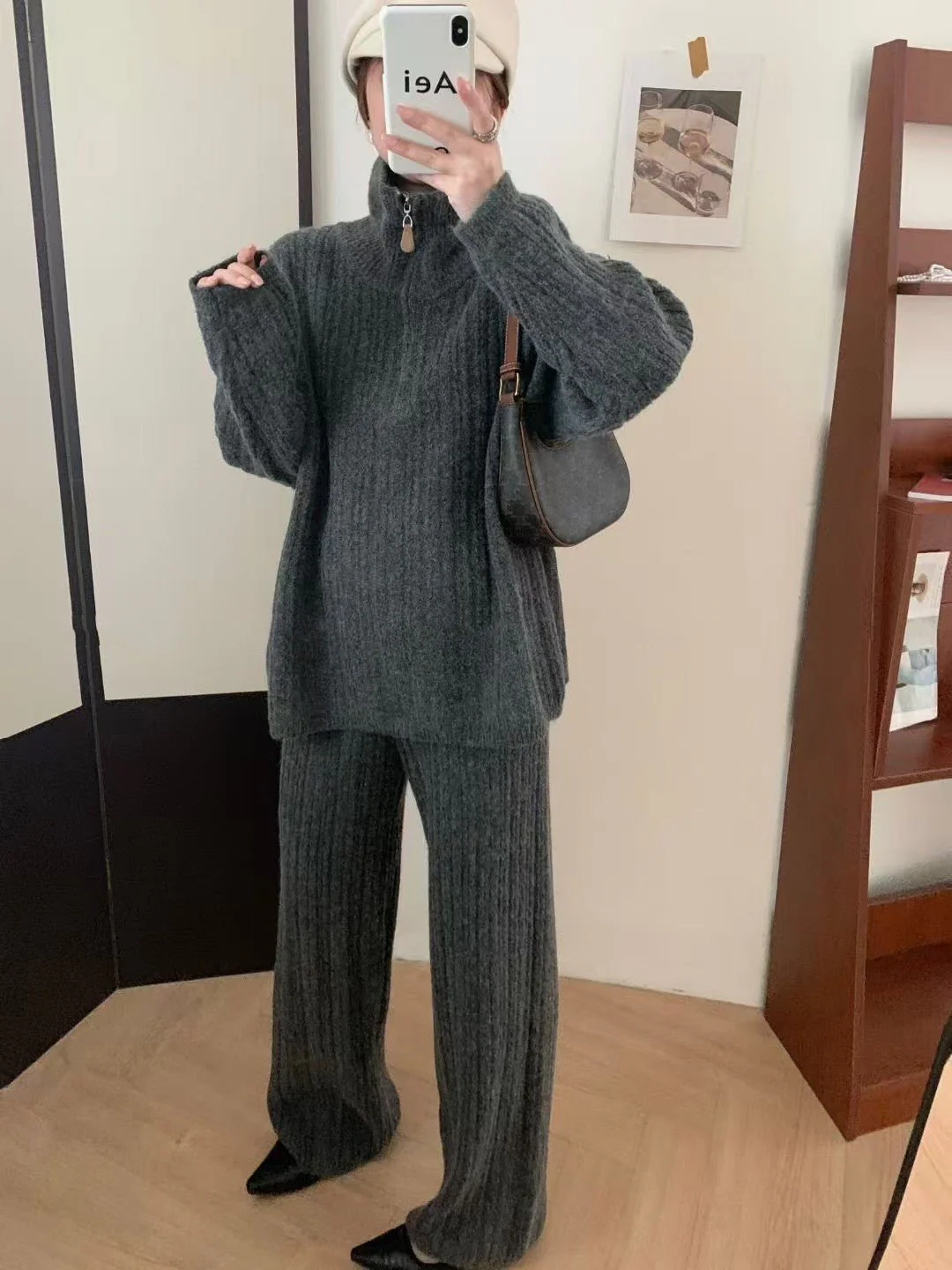 The Cozy Harmony | Women's Wool Blend Two-Piece Lounge Set - Image 8