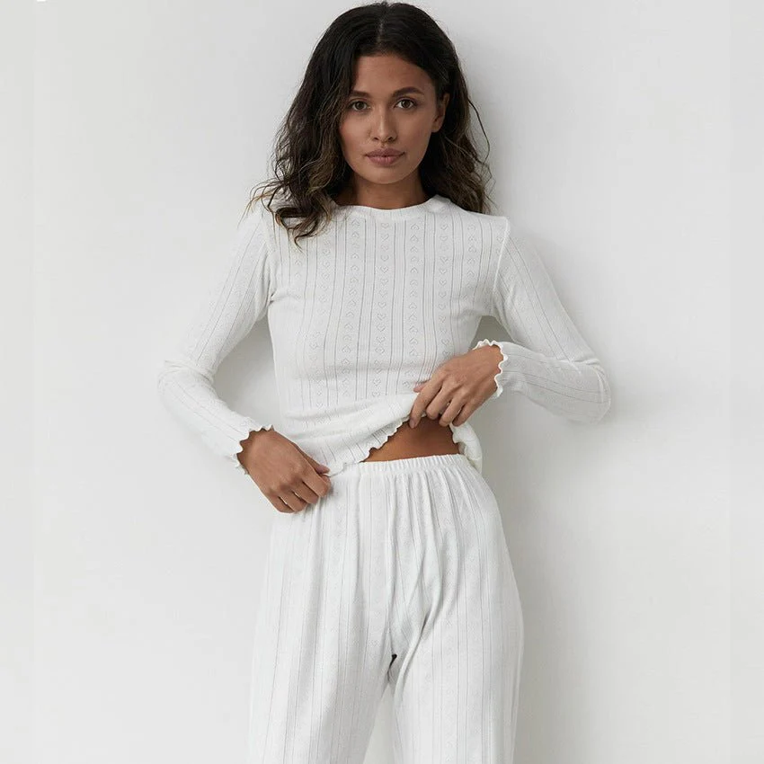 The Cozy Jacquard | Knitted Hollow Love Jacquard Pajama Set - Image 6