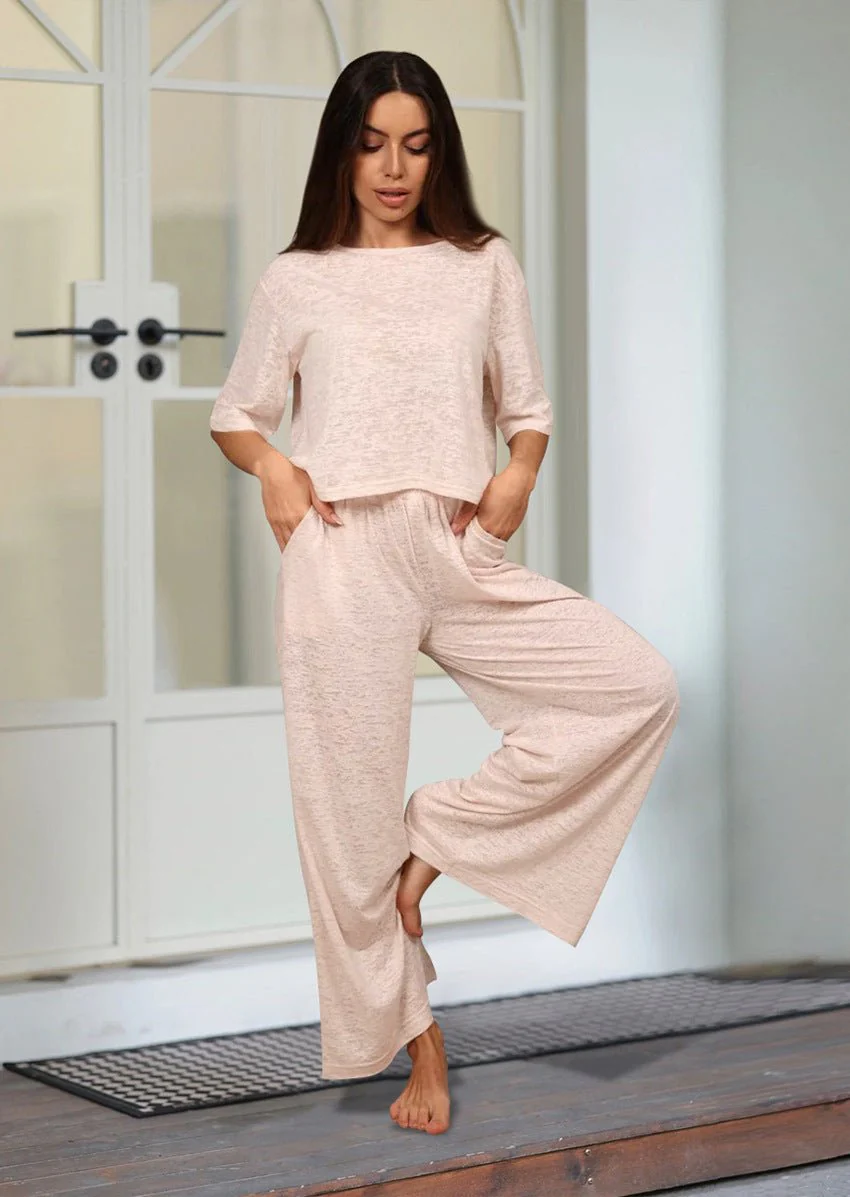 The Cozy Knit | Solid Color Hooded Knit Pajama Set - Image 15