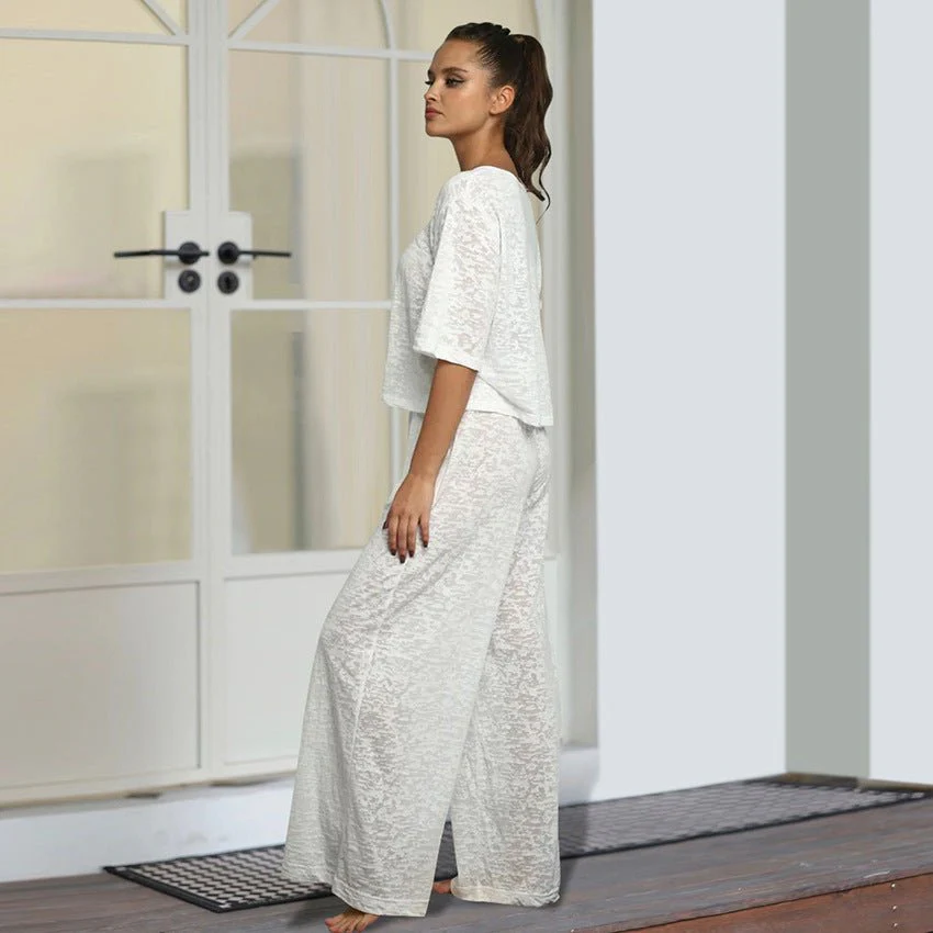 The Cozy Knit | Solid Color Hooded Knit Pajama Set - Image 2