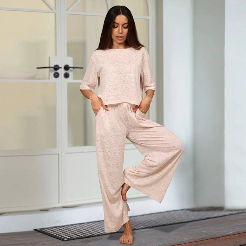 The Cozy Knit | Solid Color Hooded Knit Pajama Set - Image 3