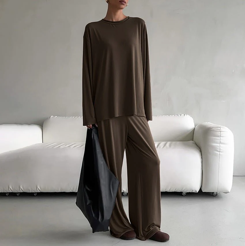 The Cozy Knit | Solid Color Hooded Long-Sleeve Pajama Set - Image 4