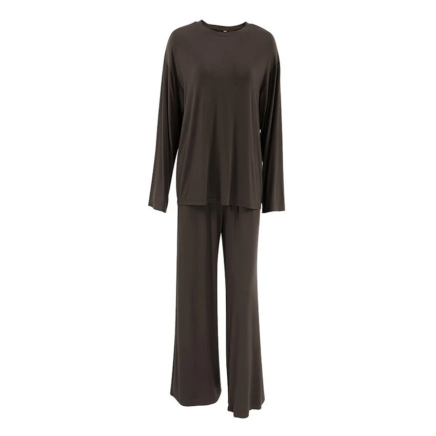 The Cozy Knit | Solid Color Hooded Long-Sleeve Pajama Set - Image 5