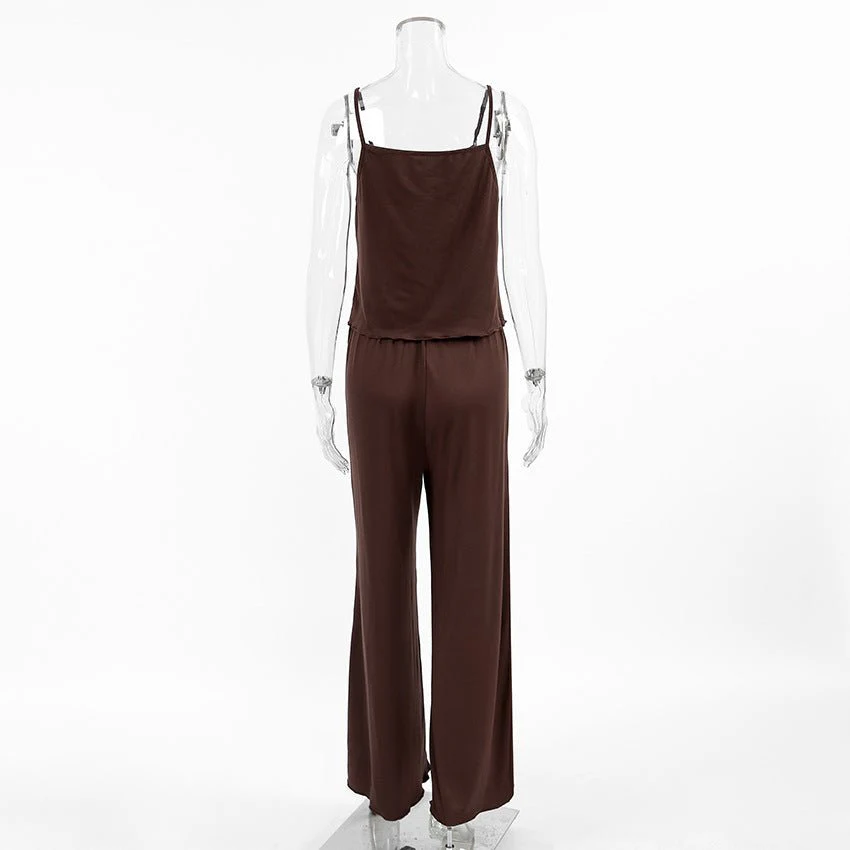 The Cozy Knit | Solid Color Sleeveless Suspender Pants Set - Image 10