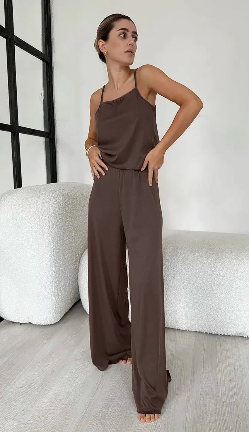 The Cozy Knit | Solid Color Sleeveless Suspender Pants Set - Image 19