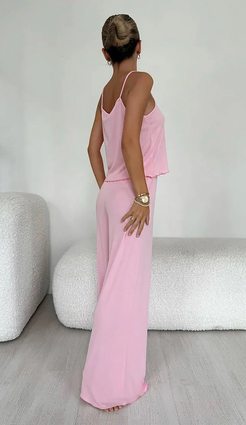 The Cozy Knit | Solid Color Sleeveless Suspender Pants Set - Image 26