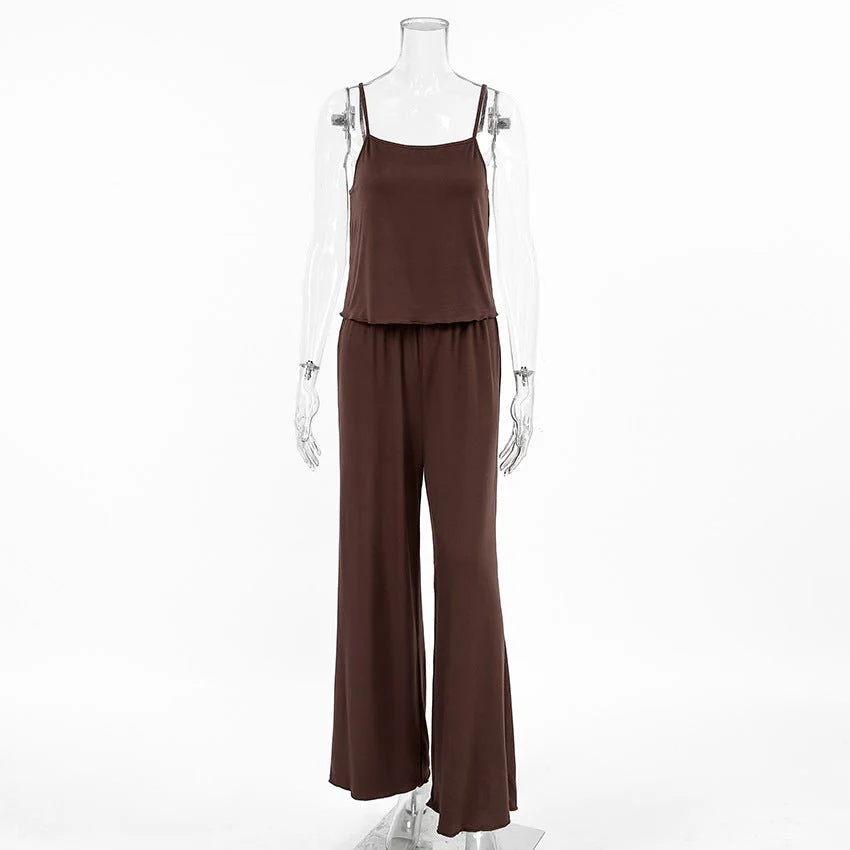 The Cozy Knit | Solid Color Sleeveless Suspender Pants Set - Image 8