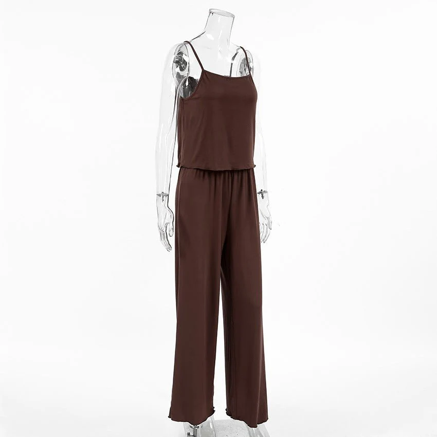 The Cozy Knit | Solid Color Sleeveless Suspender Pants Set - Image 9
