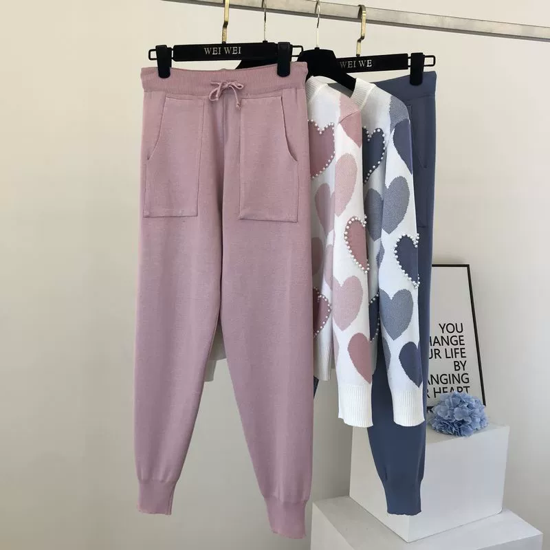 The Cozy Leisure | Women's Long-Sleeve Knitted Sweater & Pants Two-Piece Set - Image 45