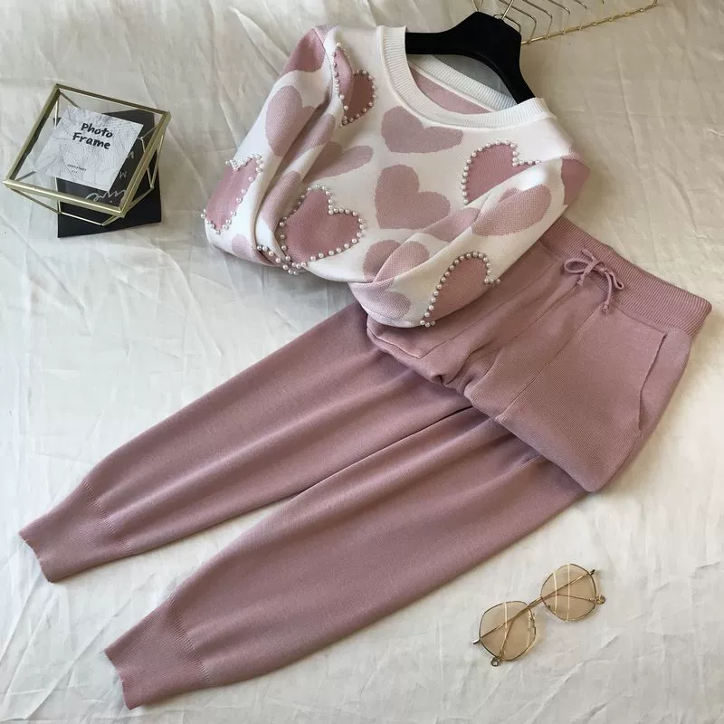 The Cozy Leisure | Women's Long-Sleeve Knitted Sweater & Pants Two-Piece Set - Image 6