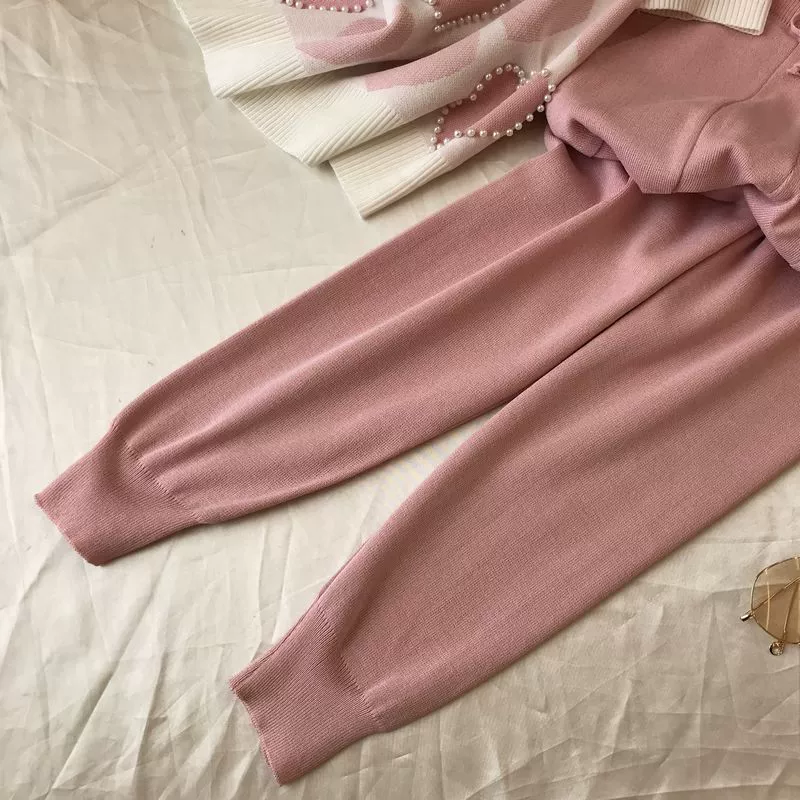 The Cozy Leisure | Women's Long-Sleeve Knitted Sweater & Pants Two-Piece Set - Image 74