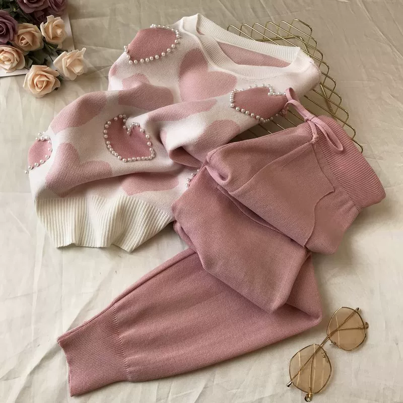 The Cozy Leisure | Women's Long-Sleeve Knitted Sweater & Pants Two-Piece Set - Image 82