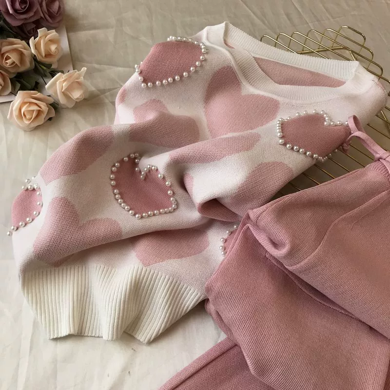 The Cozy Leisure | Women's Long-Sleeve Knitted Sweater & Pants Two-Piece Set - Image 83