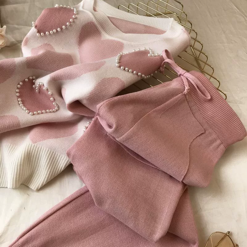 The Cozy Leisure | Women's Long-Sleeve Knitted Sweater & Pants Two-Piece Set - Image 84
