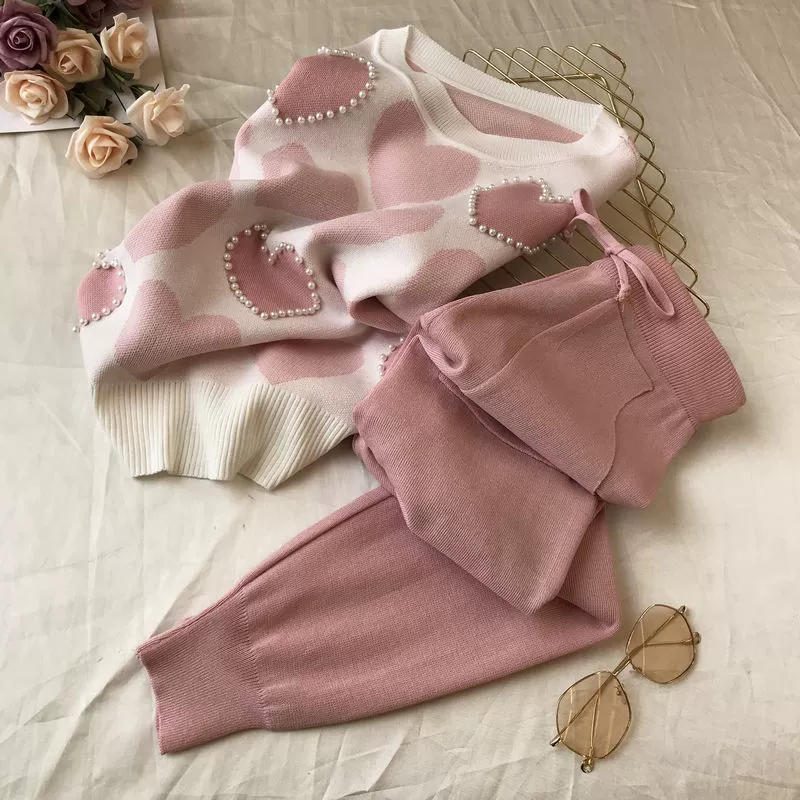 The Cozy Leisure | Women's Long-Sleeve Knitted Sweater & Pants Two-Piece Set - Image 86