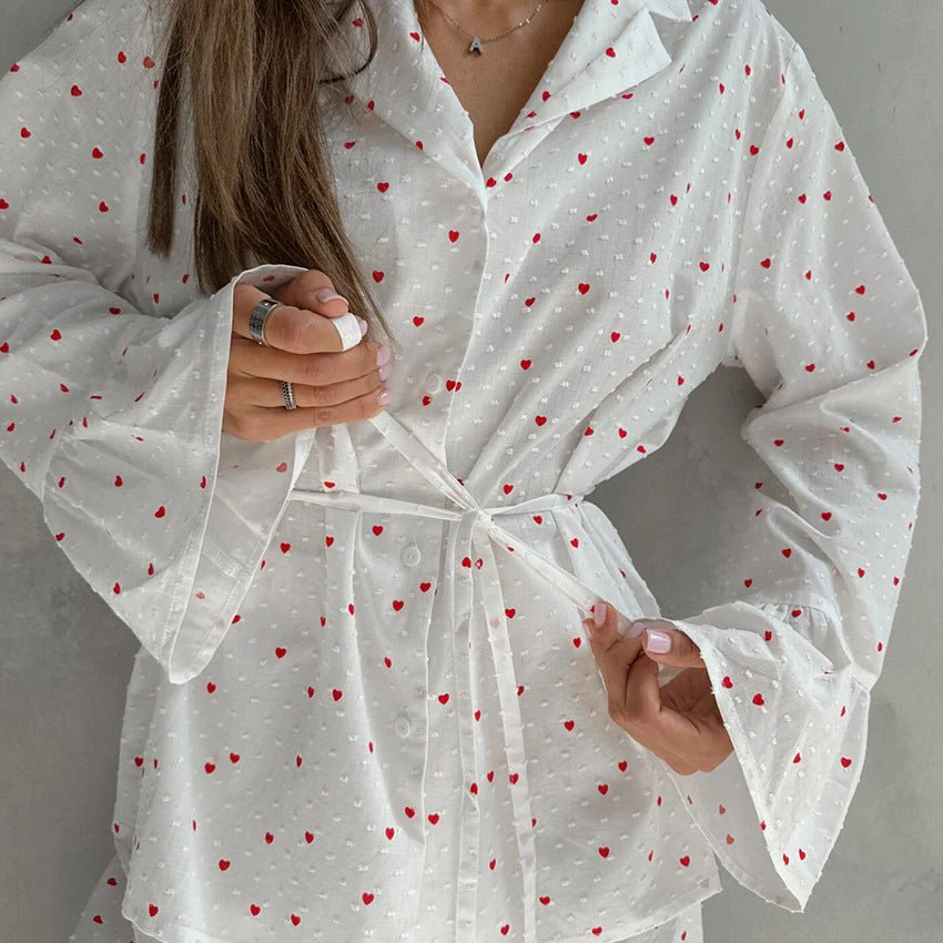 The Cozy Love | Love Print Cotton Long-Sleeve Pajama Set - Image 2