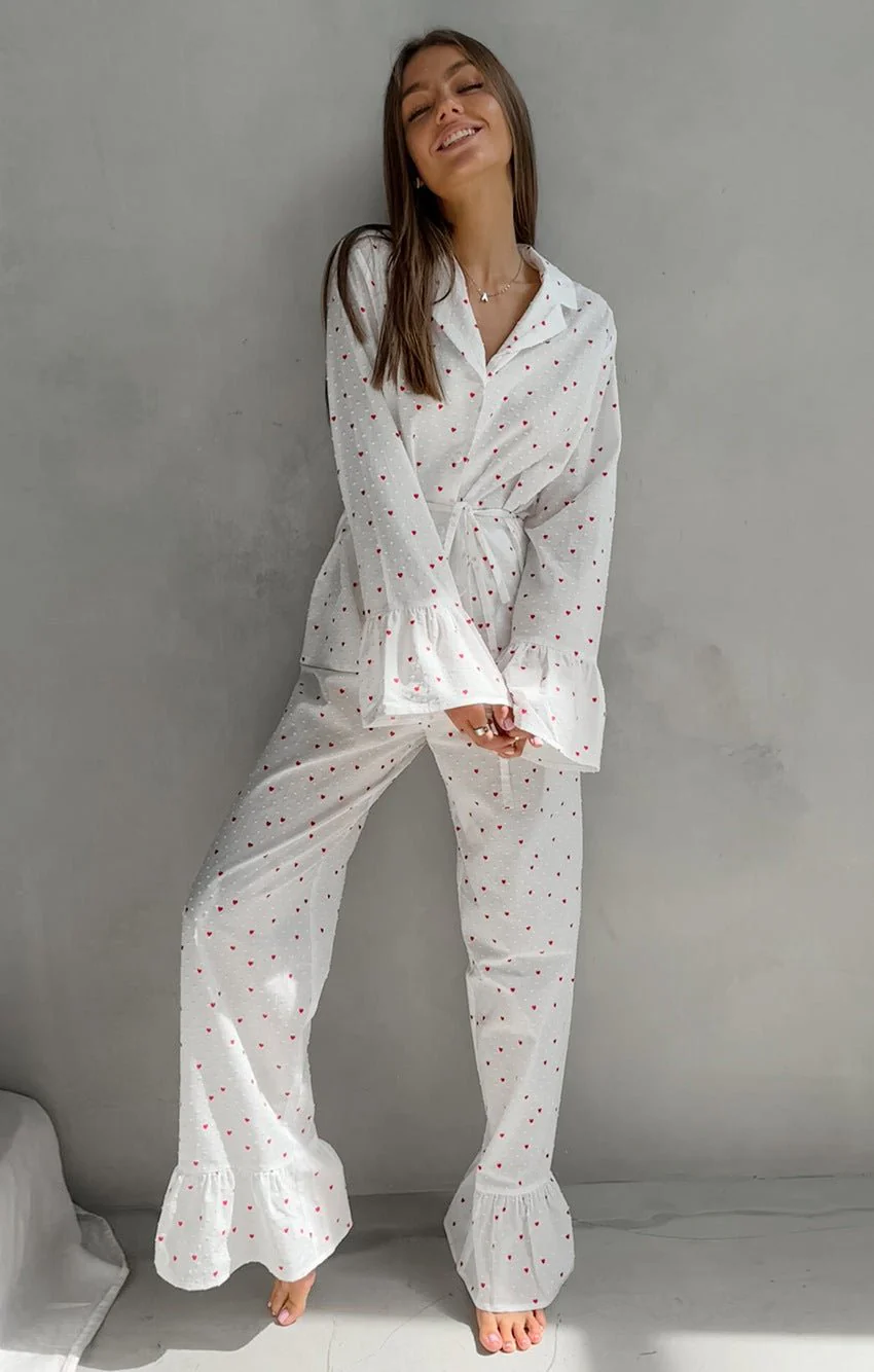 The Cozy Love | Love Print Cotton Long-Sleeve Pajama Set - Image 26