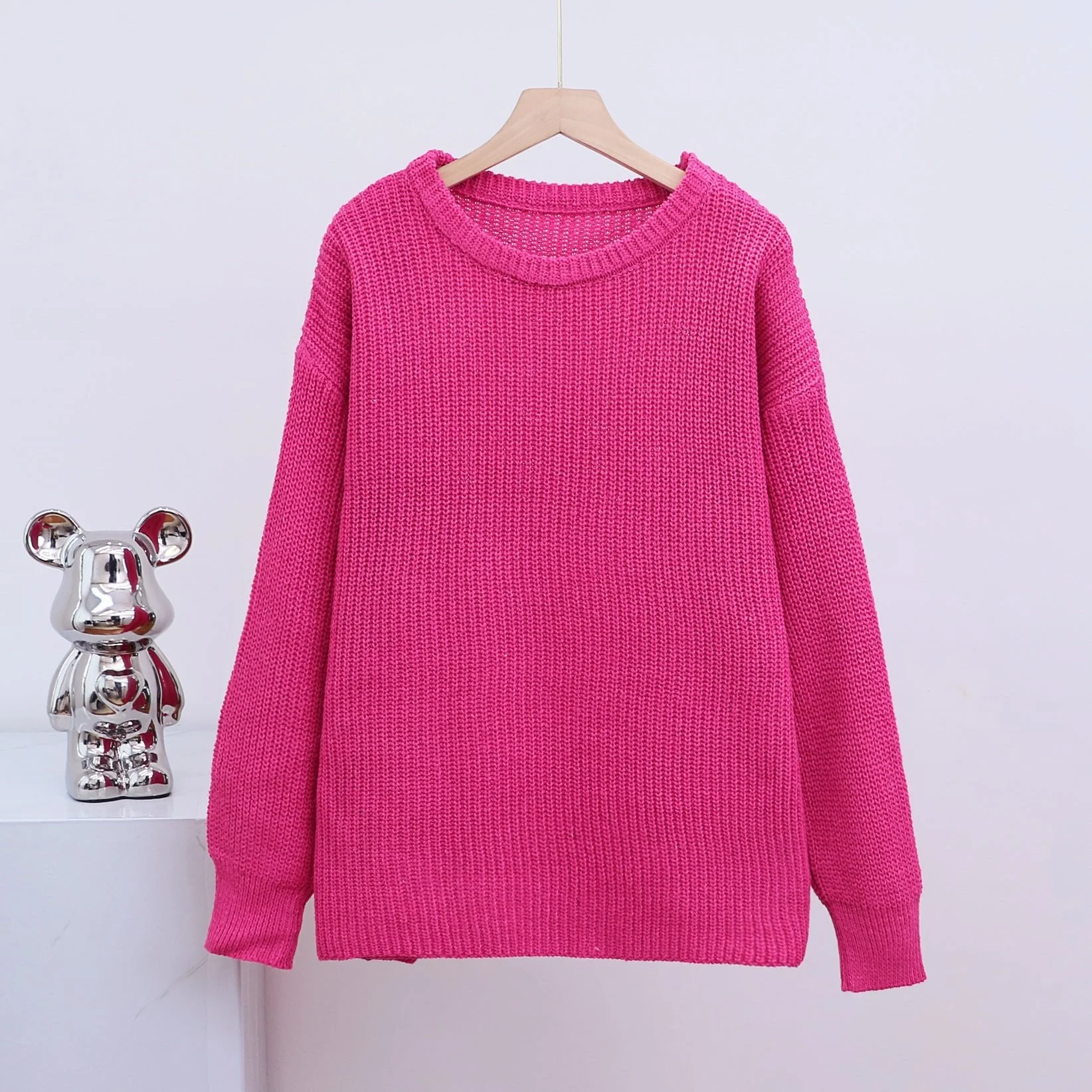The Cozy Whisper | Women's Loose Crew Neck Knitted Sweater - Image 14