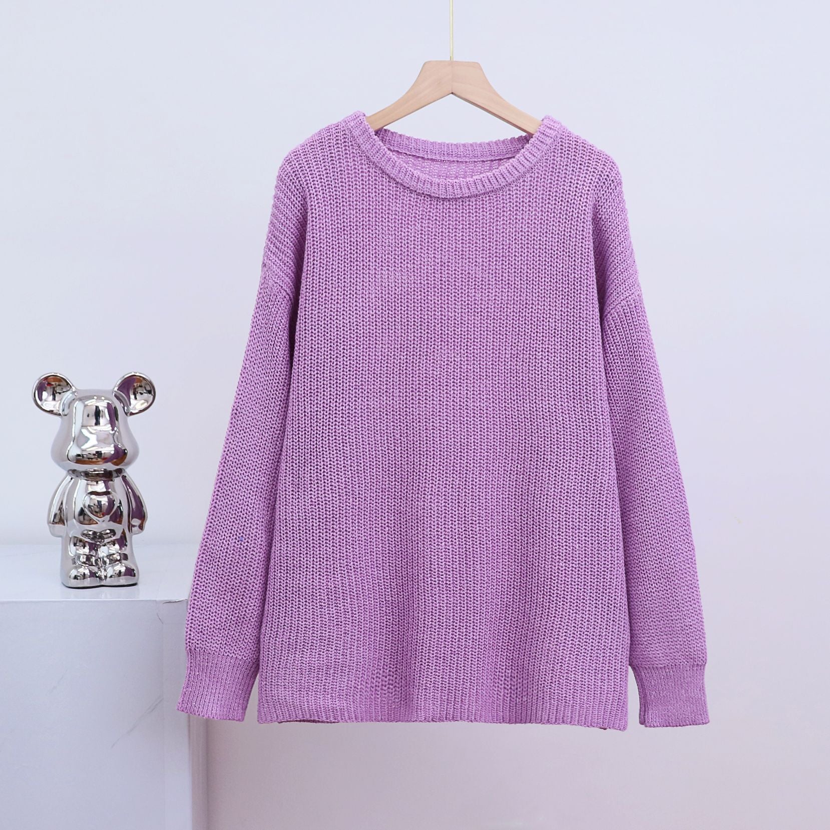 The Cozy Whisper | Women's Loose Crew Neck Knitted Sweater - Image 16