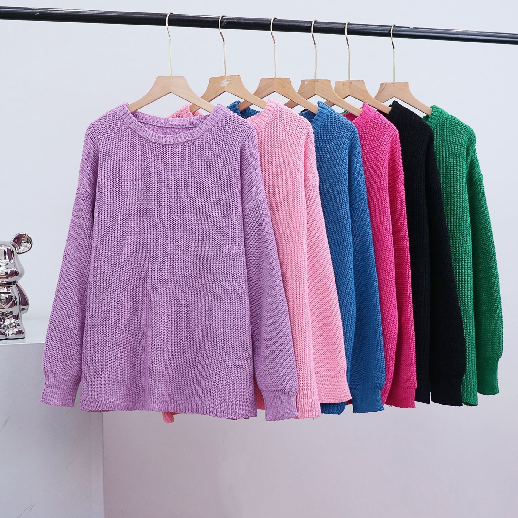 The Cozy Whisper | Women's Loose Crew Neck Knitted Sweater - Image 17
