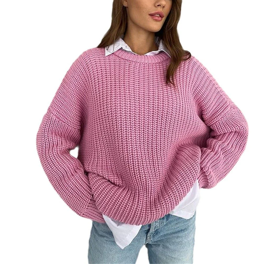 The Cozy Whisper | Women's Loose Crew Neck Knitted Sweater - Image 18