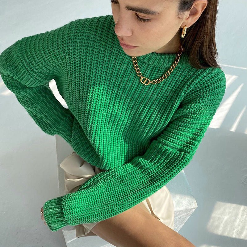 The Cozy Whisper | Women's Loose Crew Neck Knitted Sweater - Image 8