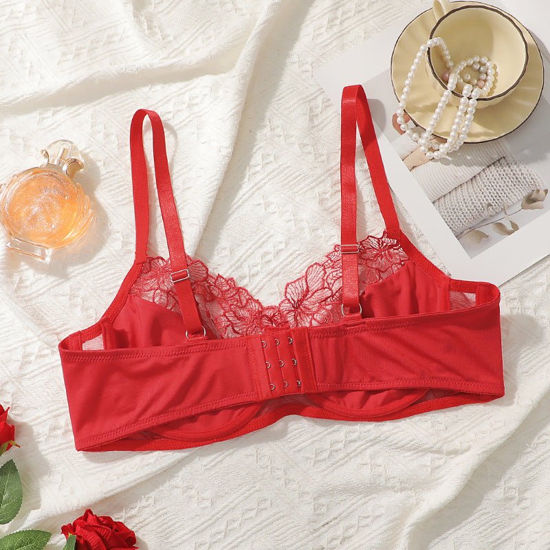 The Crimson Lace | Plus Size Lace Gather Bra - Image 3