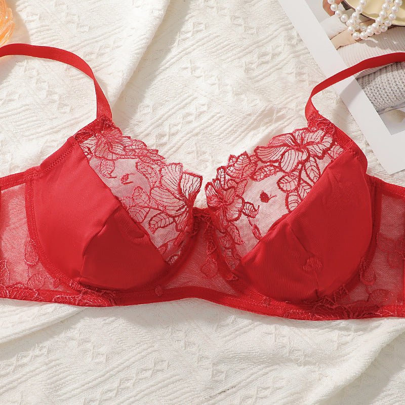 The Crimson Lace | Plus Size Lace Gather Bra - Image 4