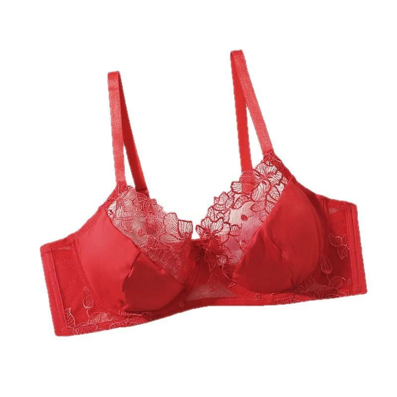 The Crimson Lace | Plus Size Lace Gather Bra - Image 5