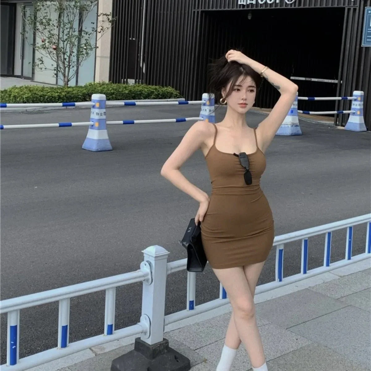 The Desire Whisper | Women's Milk Silk Sleeveless Cami Suspender Dress - Image 6