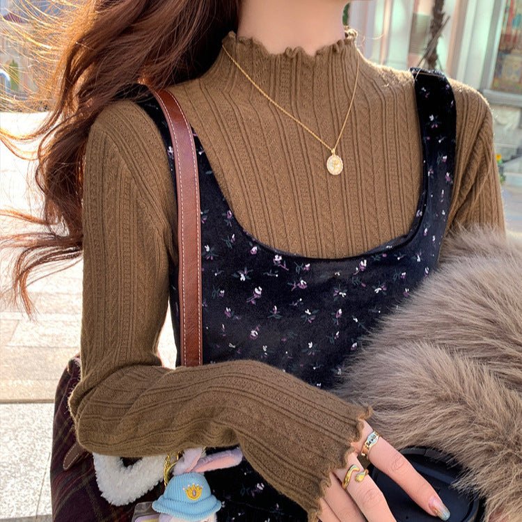 The Effortless Elegance | Solid Color Semi-Turtleneck Long-Sleeve Knit Sweater   FD - Image 10