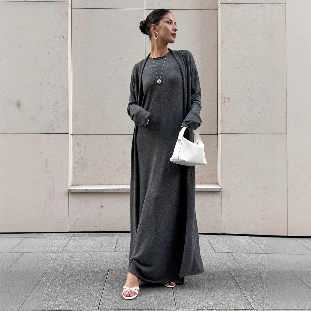 The Effortless Harmony | Solid Color Sleeveless Knit Two-Piece Set - Image 4