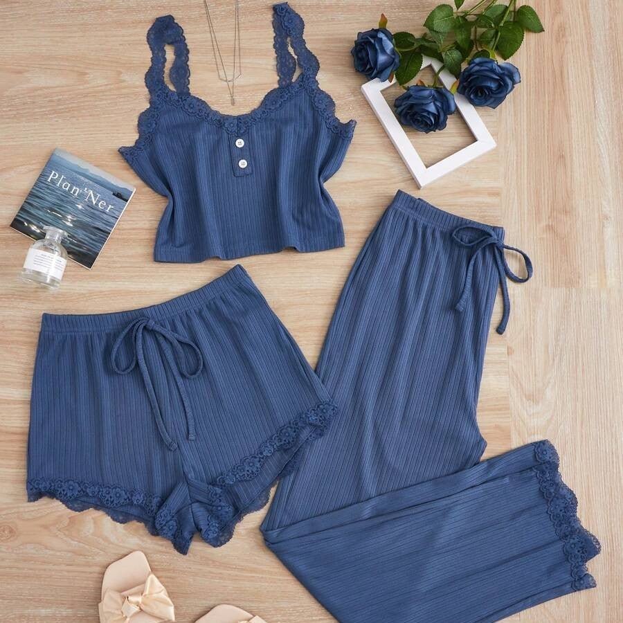 The Effortless Luxe | Ribbed Jacquard Three-Piece Lounge Set