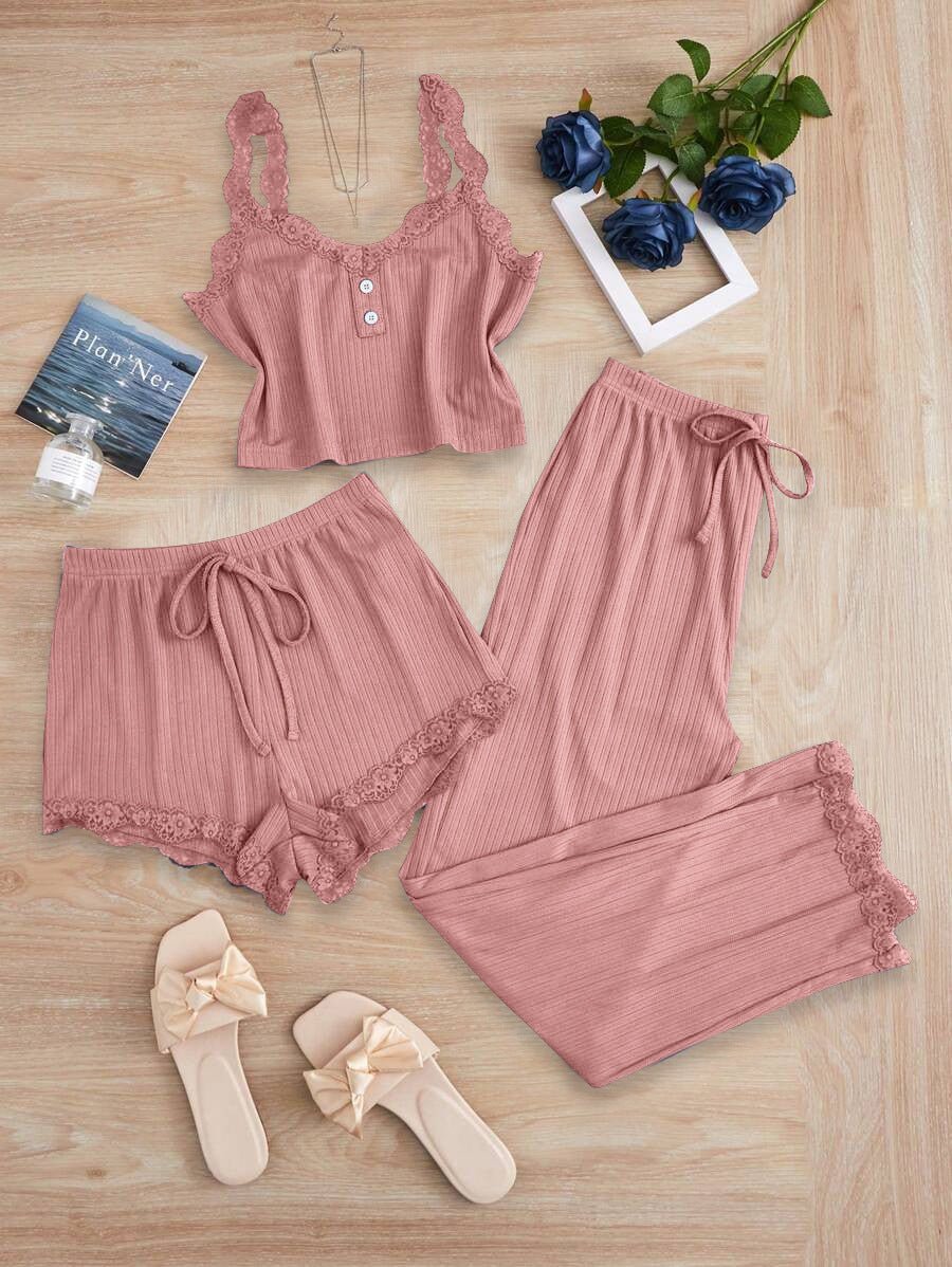 The Effortless Luxe | Ribbed Jacquard Three-Piece Lounge Set - Image 2