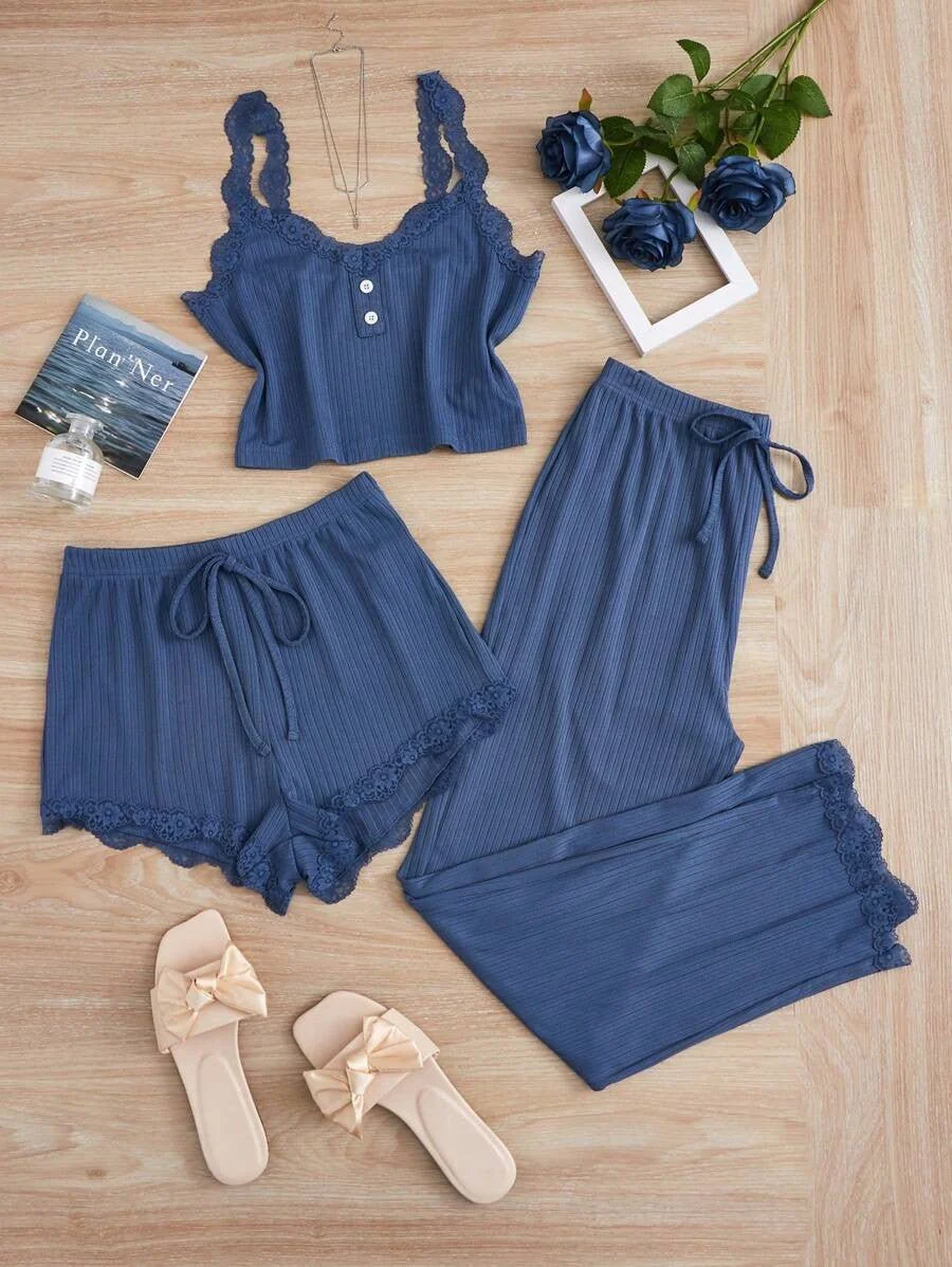 The Effortless Luxe | Ribbed Jacquard Three-Piece Lounge Set - Image 8