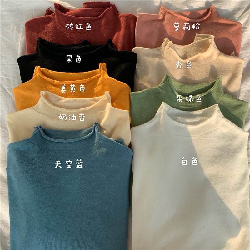 The Elegant Breeze | Women's Semi-Turtleneck Long Sleeve Pullover Sweater - Image 4