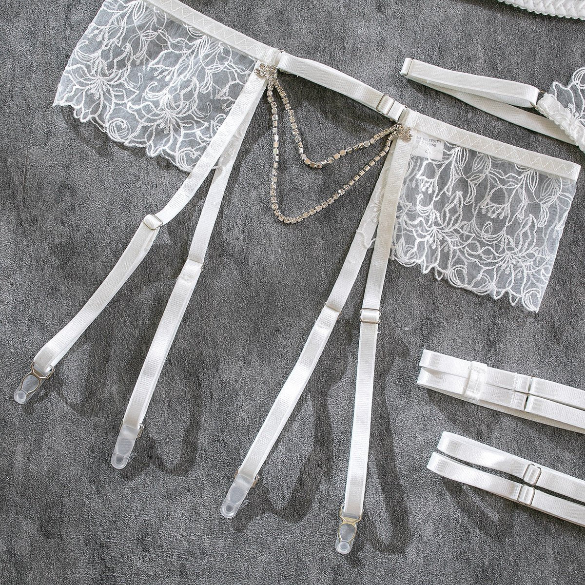 The Enchanted Grace | Embroidered Chain Elegant Three-Piece Lingerie Set - Image 44