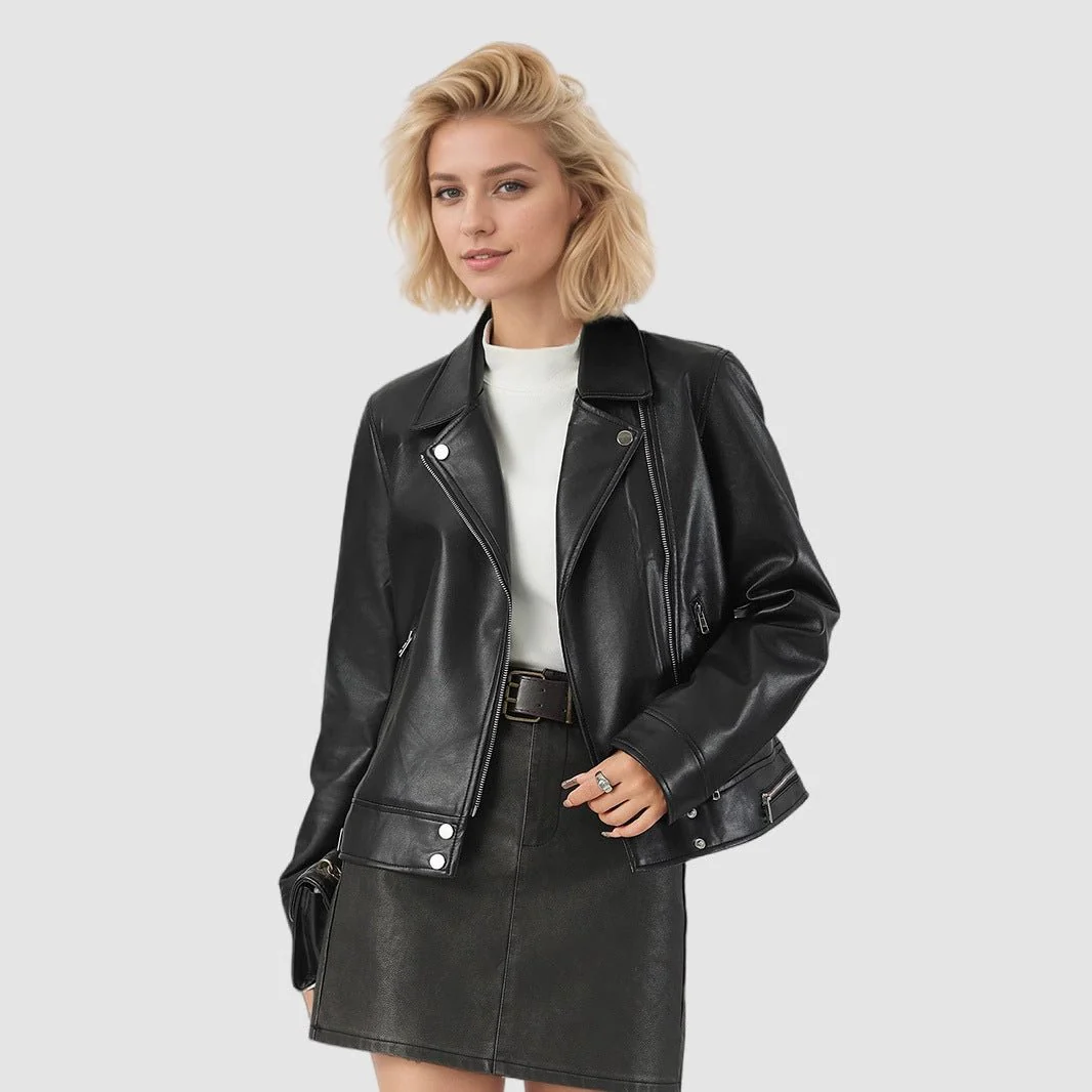 The Eternal Edge | Women's Slim Fit PU Leather Jacket