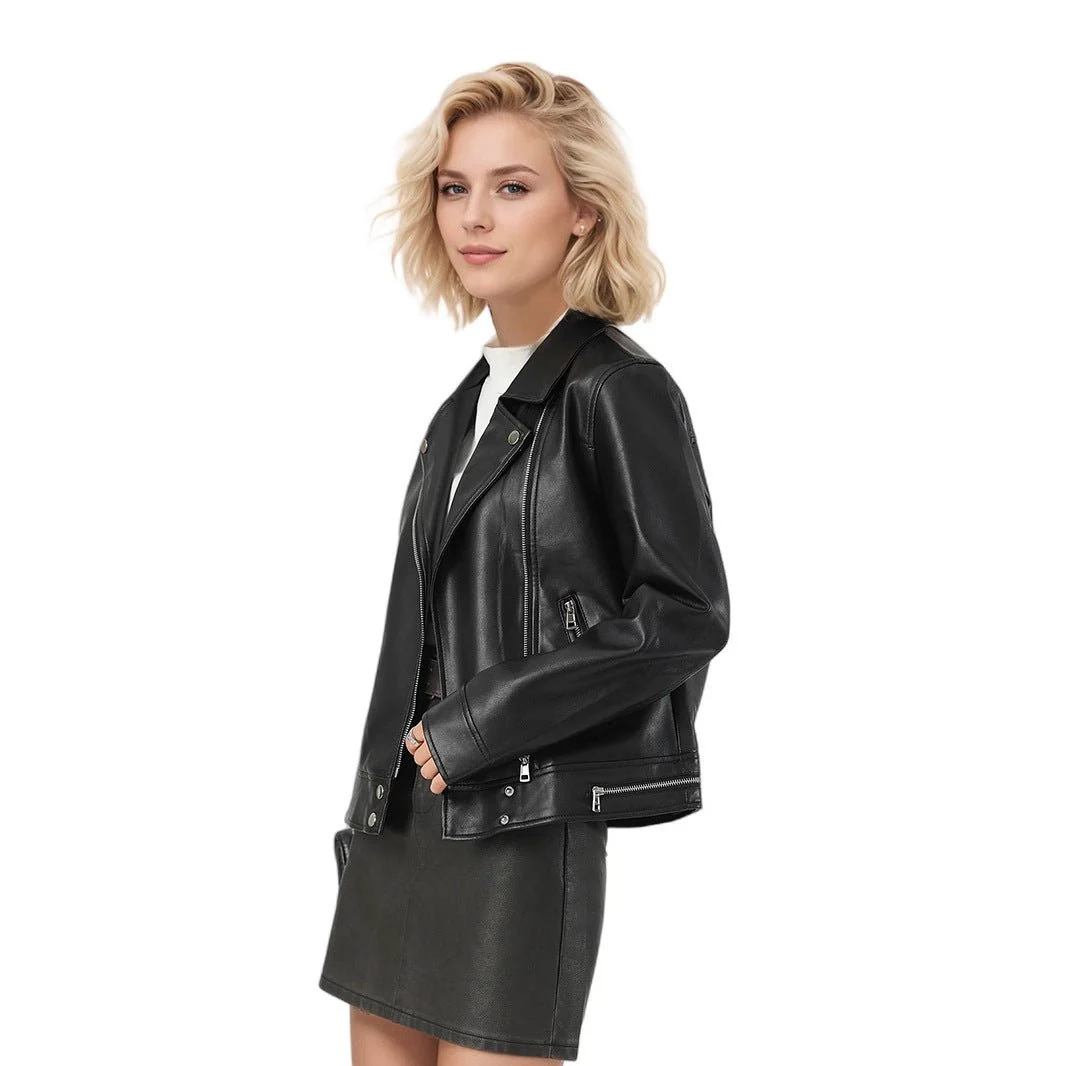The Eternal Edge | Women's Slim Fit PU Leather Jacket - Image 5