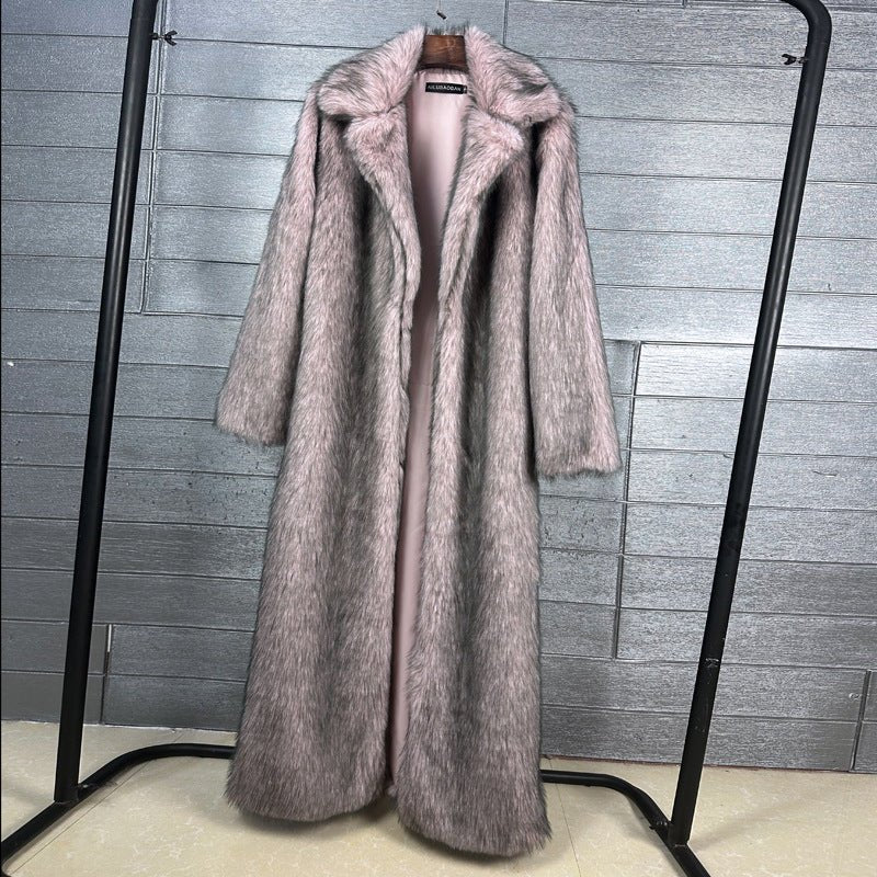 The Faux Fox Overlord | Women's Long Faux Fur Oversized Blazer Coat - Image 4