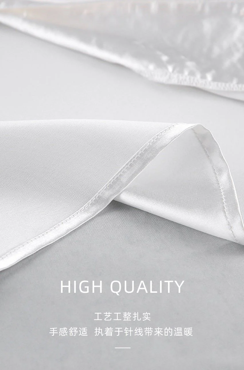 The Feather Luxe | Ostrich Feather Trim Ice Silk Pajama Set - Image 8