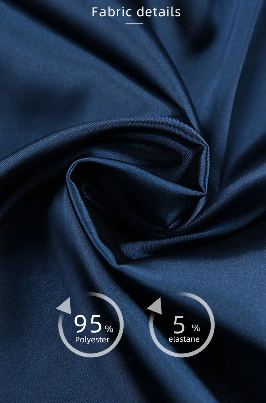 The Feather Luxe | Satin Feather Trim Three-Piece Nightgown Set - Image 12