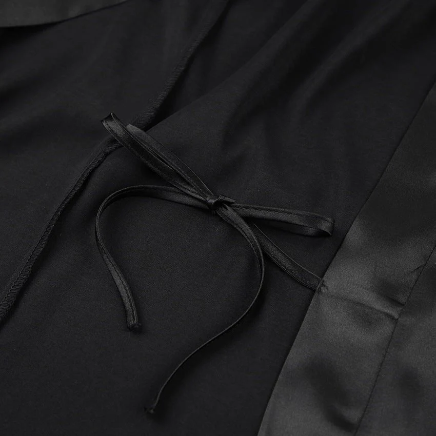 The Feather Satin | Solid Color V-Neck Long Cardigan Robe - Image 9