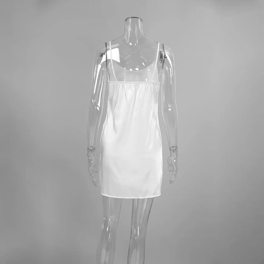 The Feather Whisper | Solid Color Ice Silk Satin Nightdress Set - Image 10