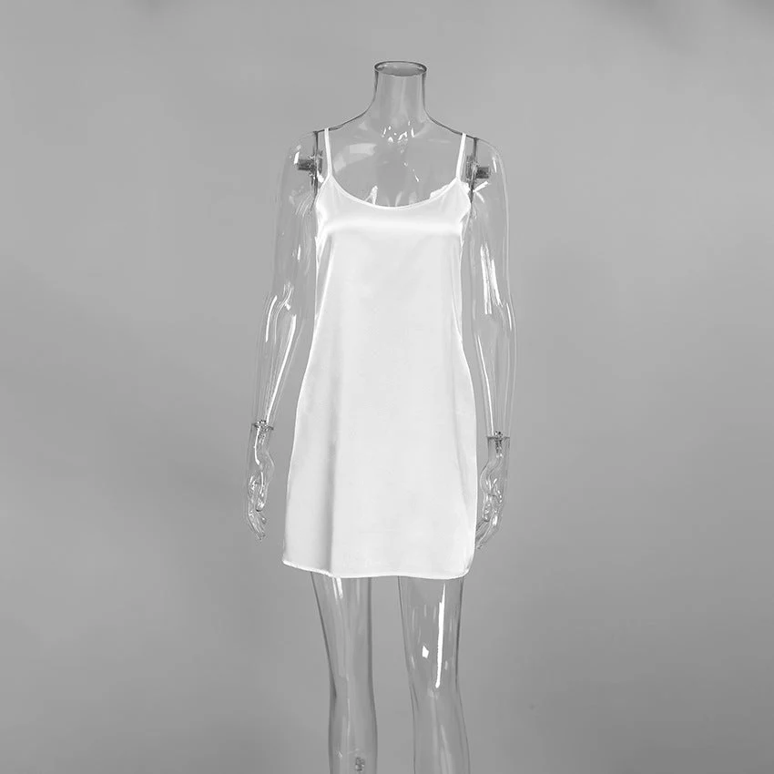 The Feather Whisper | Solid Color Ice Silk Satin Nightdress Set - Image 8