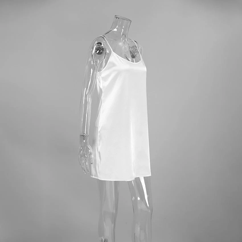The Feather Whisper | Solid Color Ice Silk Satin Nightdress Set - Image 9